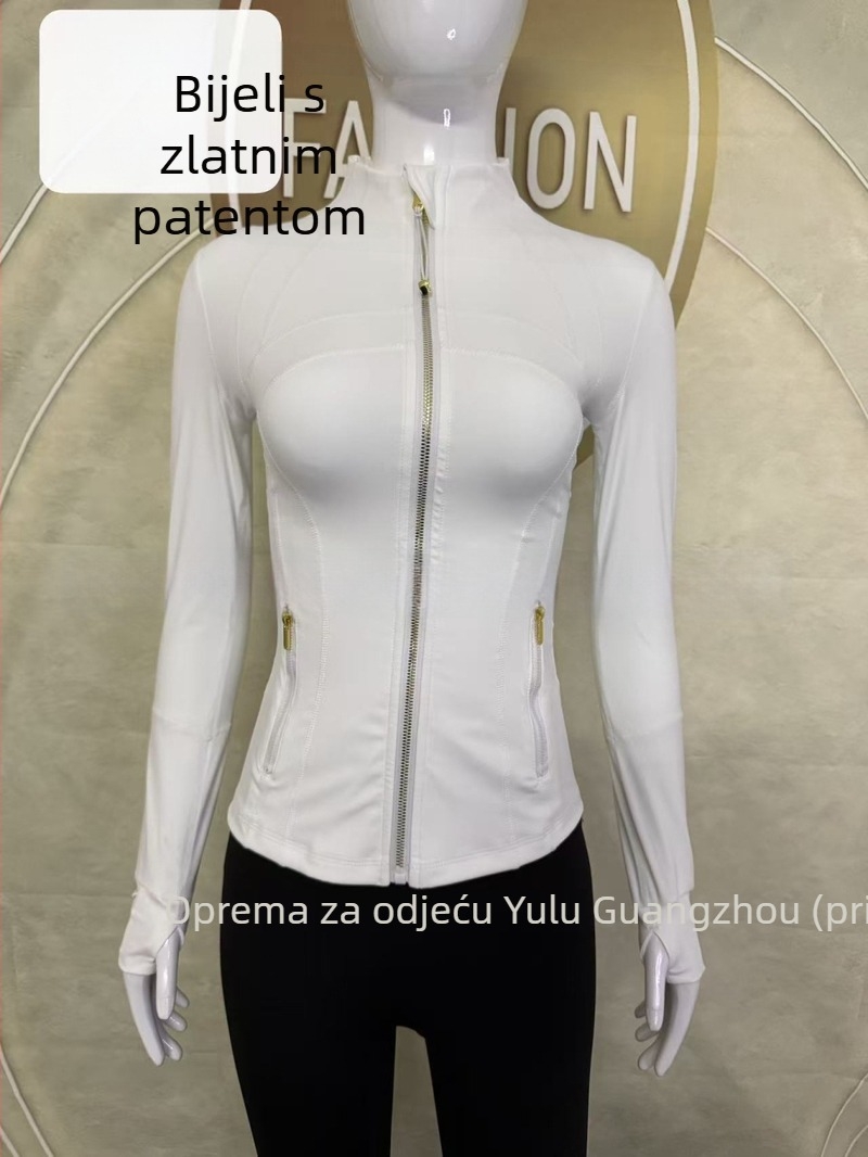 Ženska jakna sa stojećim ovratnikom - uski kroj, brzo sušenje i prozračnost, Najlon 75% / Spandeks 25% s Lycra, duljina do bokova