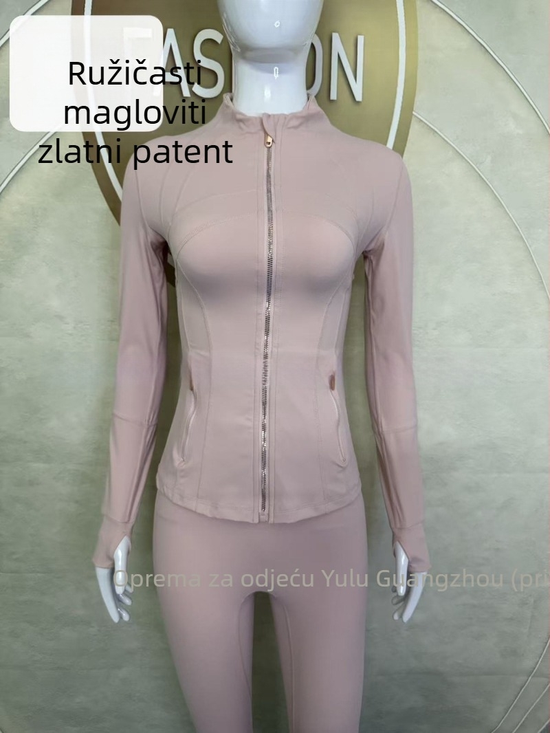 Ženska jakna sa stojećim ovratnikom - uski kroj, brzo sušenje i prozračnost, Najlon 75% / Spandeks 25% s Lycra, duljina do bokova