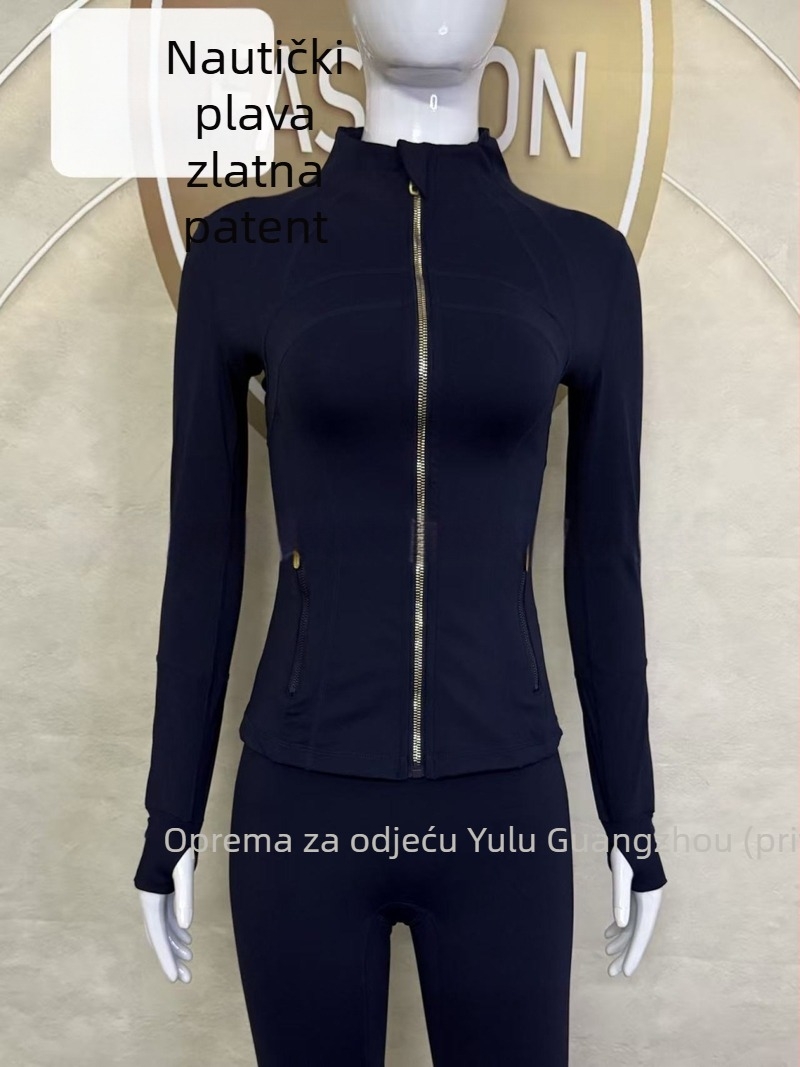 Ženska jakna sa stojećim ovratnikom - uski kroj, brzo sušenje i prozračnost, Najlon 75% / Spandeks 25% s Lycra, duljina do bokova