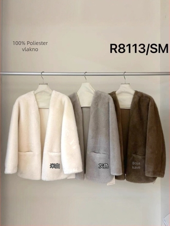 Lažni mink kaput, bez ovratnika, bez rukava, korejsko-japanski casual stil, zima 2025