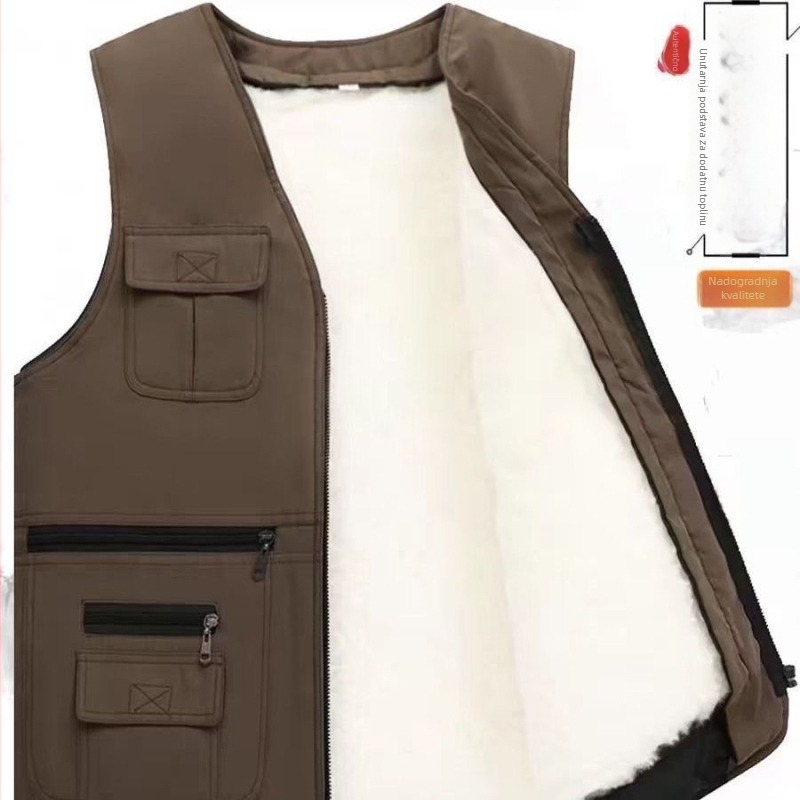 Xin Jing Da — Vesta od vune s pravom ovčjom kožom, 95% vuna, srednje duljine, proljeće 2025