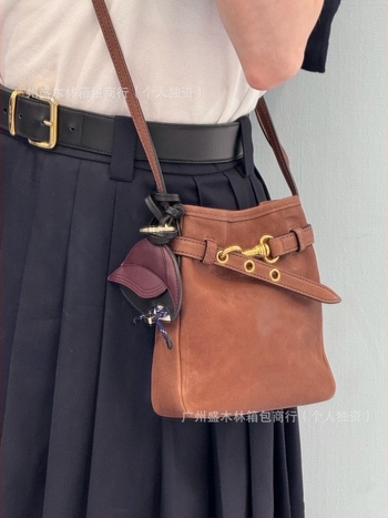 Crossbody torba od prave kože s platnenom podstavom, vertikalni kvadratni oblik, džep za mobitel, za svakodnevnu upotrebu
