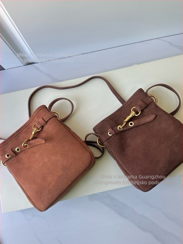 Crossbody torba od prave kože s platnenom podstavom, vertikalni kvadratni oblik, džep za mobitel, za svakodnevnu upotrebu