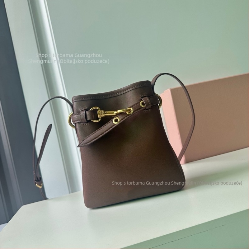Crossbody torba od prave kože s platnenom podstavom, vertikalni kvadratni oblik, džep za mobitel, za svakodnevnu upotrebu