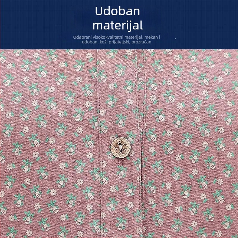 Košulja od 100% pamuka s dugim rukavom za žene srednje dobi i starije – ležerni stil, ljeto 2025