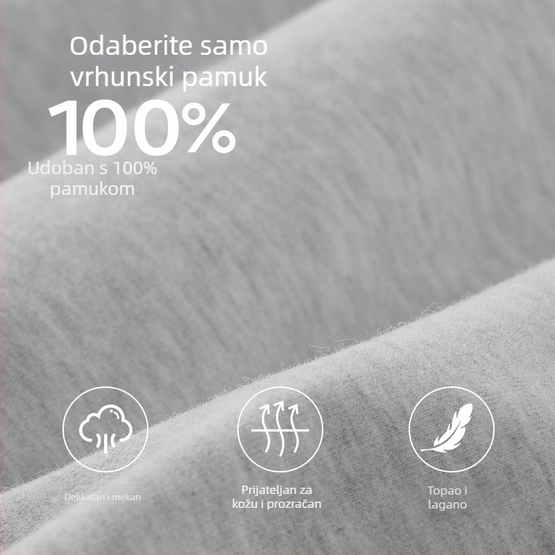 Muški 100% pamuk termalni komplet: gornji dio s okruglim izrezom i hlače, debeli materijal, podrška struka, za muškarce srednje dobi