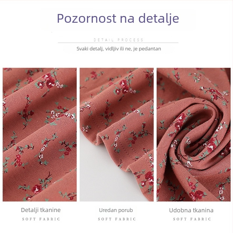 Ženski kardigan od 100% pamuka za jesen/zimu, dugi rukav, cvjetni uzorak, pogodna za srednje dobi i starije žene