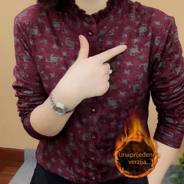 Ženski majica s dugim rukavima, slobodan kroj, okrugli izrez, poliester 90-95%, zimska sezona 2024, gradski stil