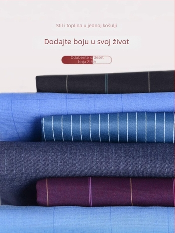 Muška košulja s flis podstavom, dugi rukav, slim fit, kvadratni ovratnik, bez glačanja
