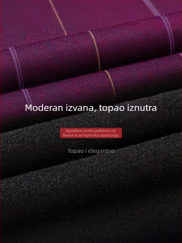 Muška košulja s flis podstavom, dugi rukav, slim fit, kvadratni ovratnik, bez glačanja