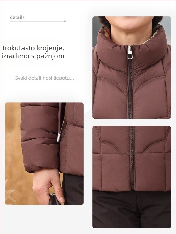 Novi zimski kaput u kineskom stilu za žene srednje dobi, debeli kaput od pamuka