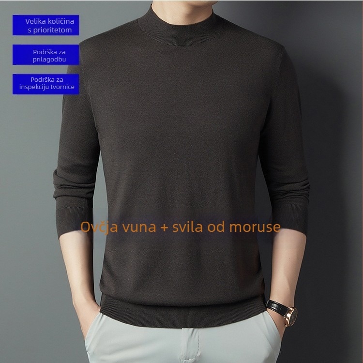 Pulover od finog vunenog materijala, 30–35% vuna, okrugli vrat, jacquard, slobodan kroj