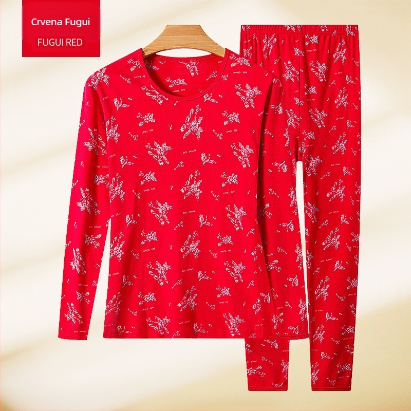 Ženski termalni set donjeg rublja, 100% pamuka, pamuk podstava, umjerena toplina, umjerena debljina