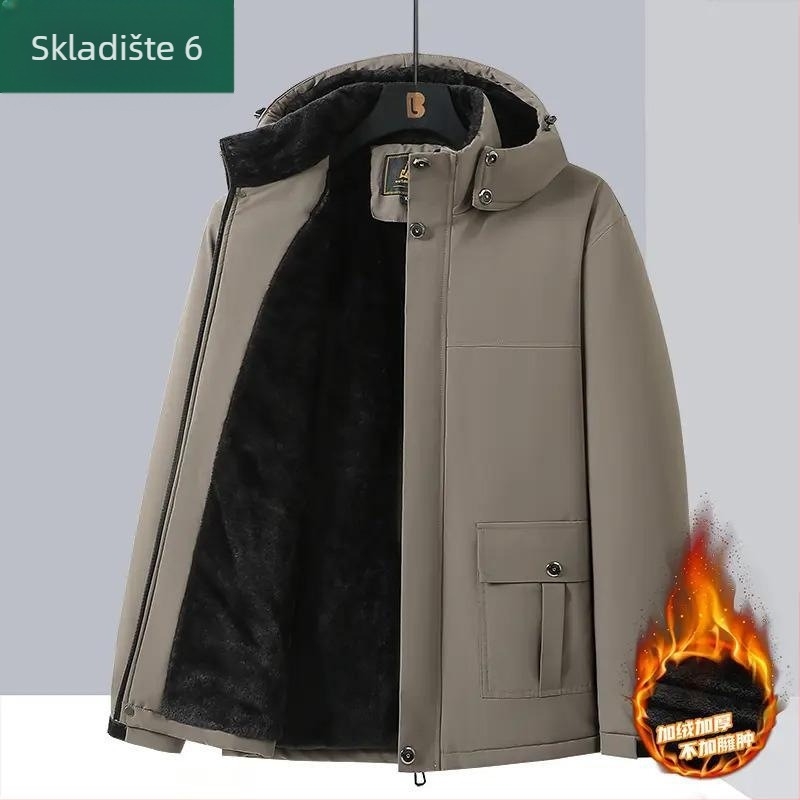 Zimski pamučni kaput za muškarce, kaput srednje duljine, za muškarce srednje dobi i starije