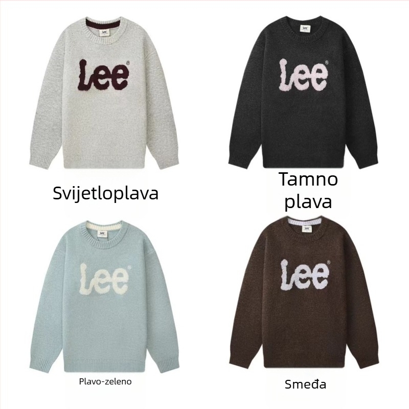 Korejski casual pulover s jacquard pletenjem, debela tkanina, ležerni kroj, dugi rukavi, bez ovratnika — Zima 2025