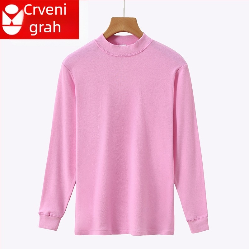 Top od 100% pamuka za toplo donje rublje, pulover s okruglim izrezom, bezšiven, jednoslojni, tkanina 181–200 g/m²