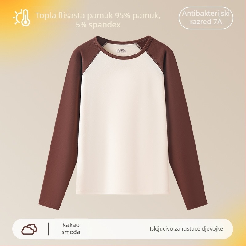 Djevojčice jesenji termalni gornji dio – 95% pamuk, jednovrstan, 181–200 g/m², za uzrast 7–18 godina