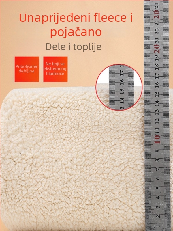 Zimske hlače s fleesom za muškarce srednje dobi i starije dobi, casual hlače od ovčje vune, tople hlače za starije muškarce