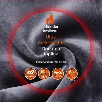 Zimske muške hlače s flis podstavom, ravne krojenje, visoki struk, elastičan pojas, udobne svakodnevne sportske hlače za muškarce srednje dobi