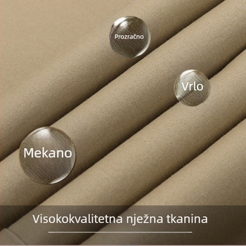 Muške lagane pamucne hlače s ravnim krojem, visokim strukom, poslovno casual stil, udoban kroj, za muškarce srednje dobi i starije.
