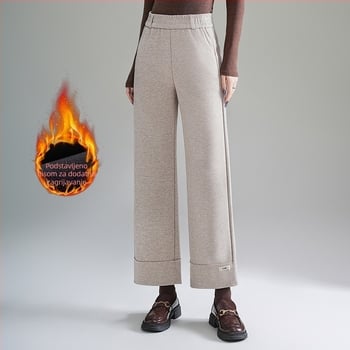 Ženske vunene hlače zimi 2025, labav kroj, casual stil, mikroelastičnost