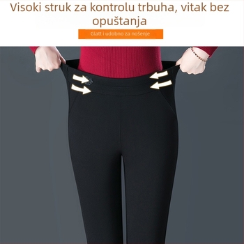 Ženske hlače s blagim širenjem nogavica, Cotton Wheel tkanina, udio glavne tkanine 50–70%, zimska sezona 2024, srednja debljina