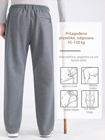 Muške sportske hlače s visokim strukom i dubokim preponama, široka kroj, lagani ljetni materijal, proljeće-jesen stil