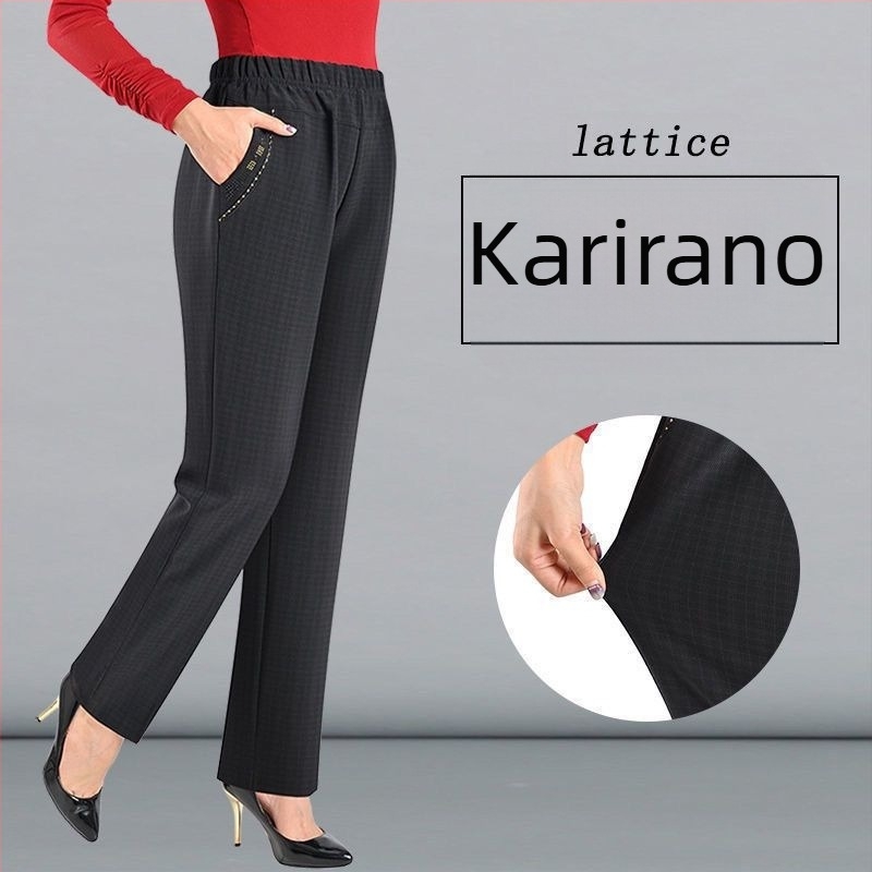 Ženske ravne hlače od pamuka, PVC glavni materijal, standardna debljina, proljeće 2024, Diamond/Royal Sister stil, casual hlače