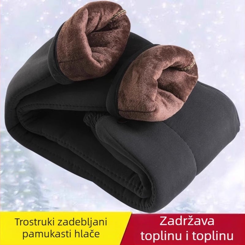 Ženske hlače slobodnog kroja, debeli zimski poliester materijal, zimska sezona 2025, >95% poliester