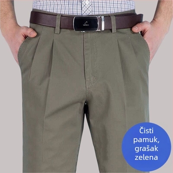 Hlače ravnog kroja od pamuk-lanene smjese za zimsku poslovnu odjeću