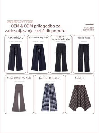 Crvene karirane široke hlače, pamuk, visok pojas, opušten kroj, drapiran efekt, svakodnevni jesenski stil