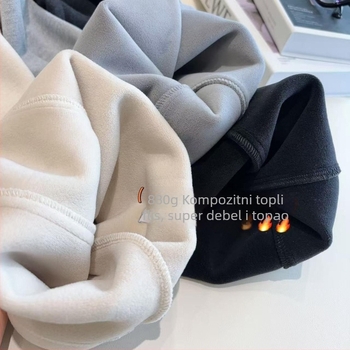 Ženske ravne hlače od tkanog vunenog materijala, debeli, kroj 3D