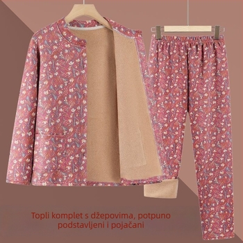 Set kardigana i širokih hlača s visokim strukom – Derong poliester s fleec podstavom; ekstra debela tkanina 351–400 g/m²; podstava 91–95%; jesen-zima