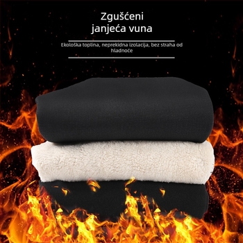 Zimske muške hlače s flisom, ravnog kroja, visokim strukom, casual udobne hlače za starije muškarce