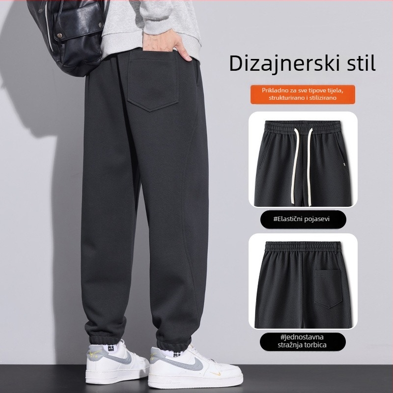 Muške zimske cargo jogger hlače s fleece oblogom, pamuk 65,5%, elastični pojas, slobodan kroj