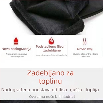 Ženske tople široke hlače s flecom za jesen-zimu, ravni kroj, visokim strukom, duge
