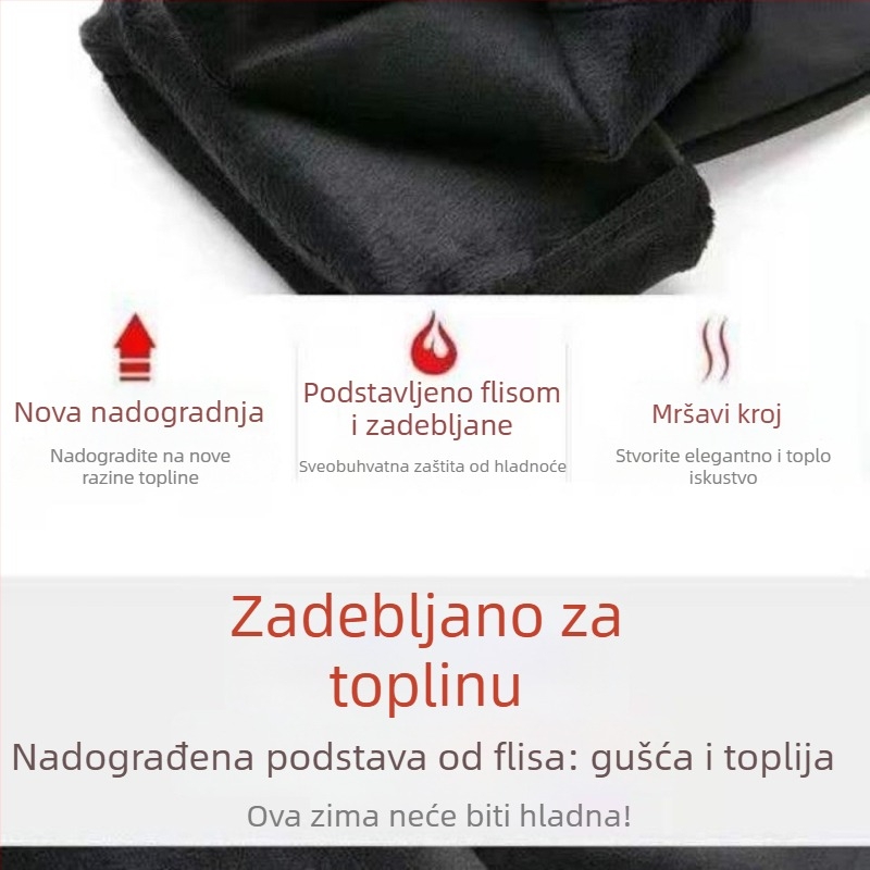 Ženske tople široke hlače s flecom za jesen-zimu, ravni kroj, visokim strukom, duge