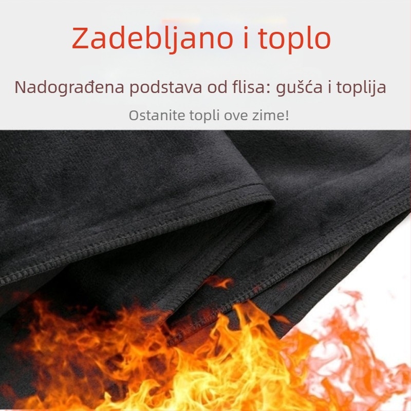 Ženske tople široke hlače s flecom za jesen-zimu, ravni kroj, visokim strukom, duge