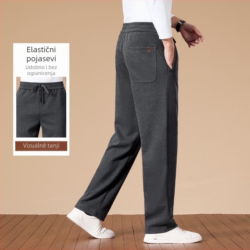 Pantalone za poslovni casual stil, opuštenog kroja, srednje visoki struk s remenom, zatvaranje na zip, debela zimska tkanina