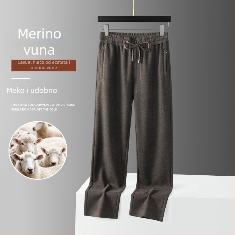 Pantalone za poslovni casual stil, opuštenog kroja, srednje visoki struk s remenom, zatvaranje na zip, debela zimska tkanina