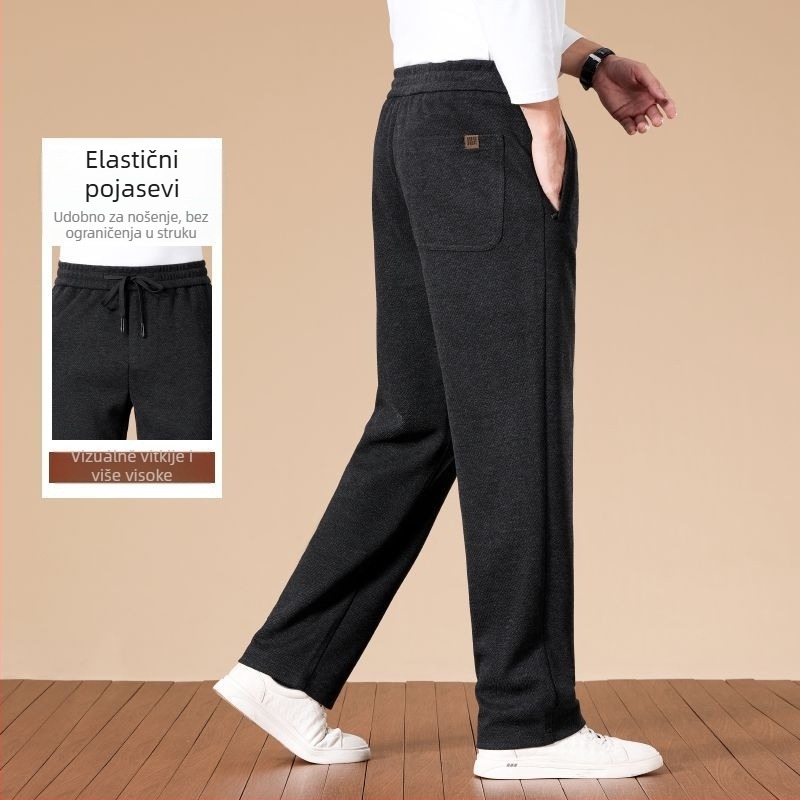 Pantalone za poslovni casual stil, opuštenog kroja, srednje visoki struk s remenom, zatvaranje na zip, debela zimska tkanina