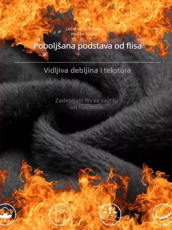 Muške zimske hlače s fleec podstavom, udoban slobodan kroj, ravni kroj