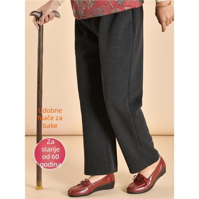 Ženske hlače za starije žene – taper kroj, ultra tanke, poliester, >95% materijala, gradski stil, bez peglanja