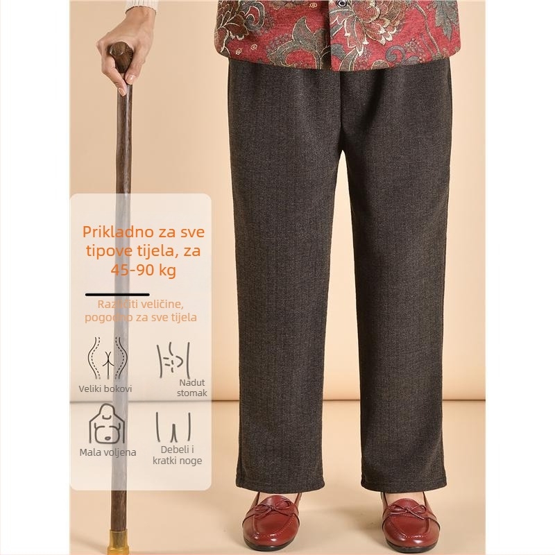 Ženske hlače za starije žene – taper kroj, ultra tanke, poliester, >95% materijala, gradski stil, bez peglanja