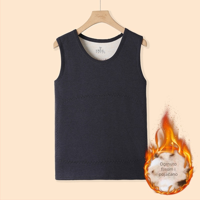 Ženska flis vesta, topla poliester tkanina, kardigan stil, za žene srednje dobi i starije, zima 2025