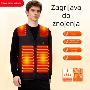 Muški grijani prsluk sa 16 zoni za zimu – pametno električno grijanje