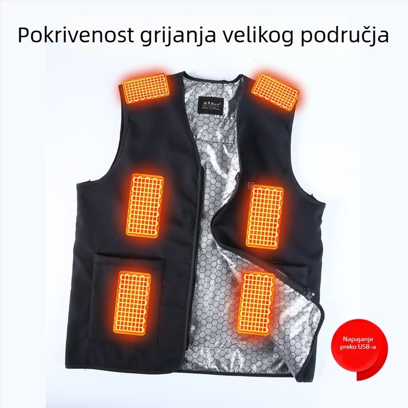 Muški grijani prsluk sa 16 zoni za zimu – pametno električno grijanje