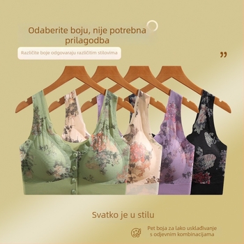 Bezšivni grudnjak u stilu veste s prednjim zatvaranjem, dišući mrežasti materijal, šalice od pjene