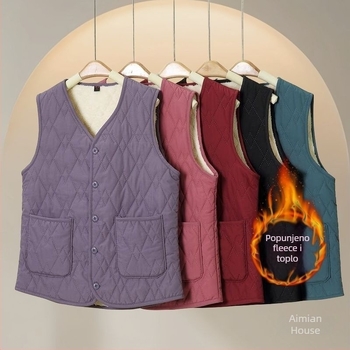 Vesta s chenille podstavom, polo ovratnik, ultra kratki kroj, za odrasle žene