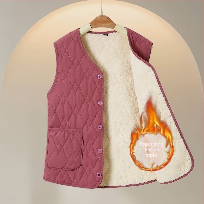 Vesta s chenille podstavom, polo ovratnik, ultra kratki kroj, za odrasle žene